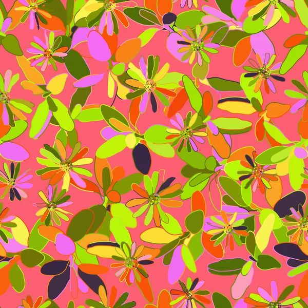 Nahtloses Muster Mit Abstrakten Blumen Print Hintergrund Der Vektorillustration Grunge — Stockvektor