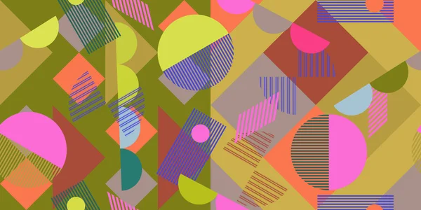 Patrón Geométrico Inconsútil Colorido Diseño Moda Con Formas Collage Brillantes — Archivo Imágenes Vectoriales