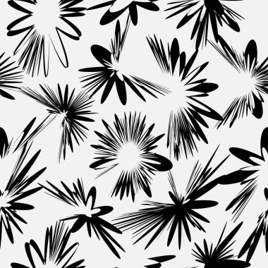 Grunge Çiçeksiz desen. Vektör çizimi. Moda baskıları, grafikler, arka planlar ve el sanatları için mükemmel. 