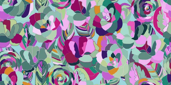 Dibujado Mano Patrón Sin Costuras Abstracto Floral Diseño Impresión Collage — Archivo Imágenes Vectoriales