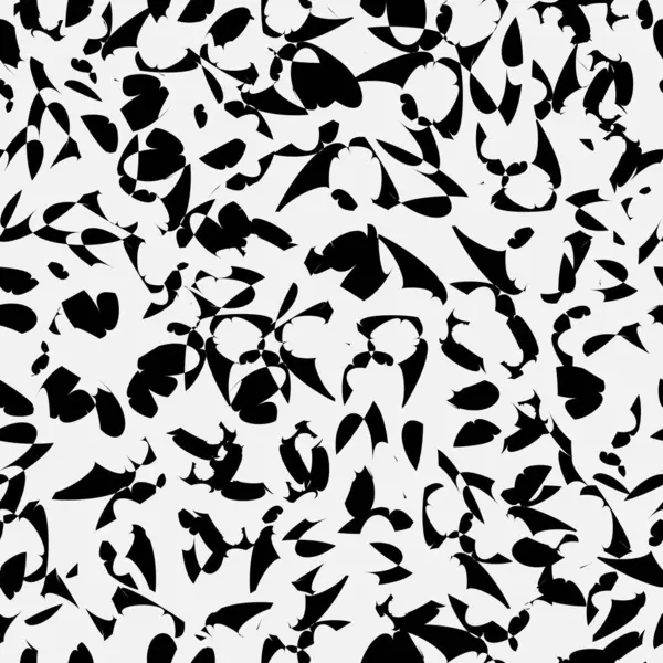 Zwart Wit Organische Vormen Naadloos Patroon Vintage Lente Textuur Eigentijds — Stockvector