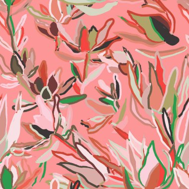 Çiçeksel fırça darbeleri pürüzsüz. Moda tekstil, grafikler, arka planlar ve el sanatları için tasarım. Eps 10. 