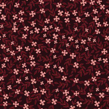 Çiçeklerin içinde çiçek desenleri var. Özgürlük anlaşmasında bahar botanikli Rustik basım. Çiçekler, parlak bir arka planda yapraklar. Vektör. 