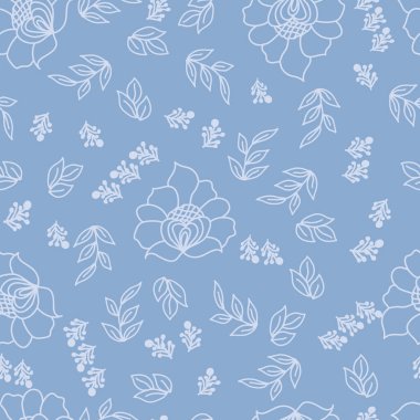 Çiçeksel desensiz karalama. Çocuklar karalama tarzında soyut ve çiçekli tasarım yaparlar. Vektör illüstrasyonu. 