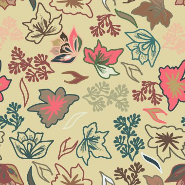 renkli çiçek seamless modeli. vektör çizim. 