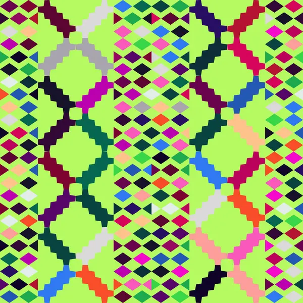 Яркий Геометрический Узор Прямоугольниками Кругами Симметричными Рисунками Оттенках Розового Пурпурного — стоковый вектор