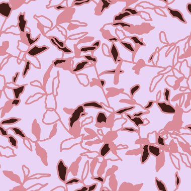 Arkaplanda iz bırakmaz. Soyut vektör dokusu. Botanik Baskı Tasarımı, Yüzey, Ev Dekorasyonu, Kumaş. Vektör İllüstrasyonu. 