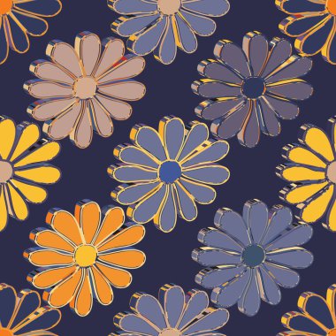 Üç boyutlu çiçeksiz desen. 3 boyutlu illüstrasyon. Duvar kağıdı ve tekstil baskısı için lüks tasarım. 