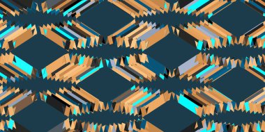Üç boyutlu geometrik kusursuz desen. Moda renkleri basit şekiller grafik desenler. Soyut mozaik sanat eserleri. 
