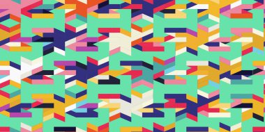 Soyut, renksiz, üç boyutlu bir arka plan. Moda renkleri basit şekiller grafik desenler. Soyut mozaik sanat eserleri. 