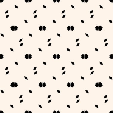 Basit minimalist geometrik kusursuz desen. Küçük çiçek şekilli, soyut monokrom alt yapısı. Dekor için ince tekrar tasarımı, yazdırma.