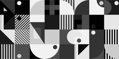 Bauhaus geometrik soyut model vektör grafik tasarımı. Vektör illüstrasyonu
