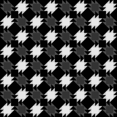 Etkileyici siyah beyaz geometrik desen dinamik şekiller içerir ve hareket hissi verir.