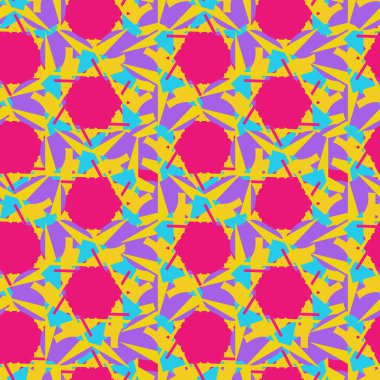 Hippi psikedelik kusursuz desen. Vector nostaljik retro 60 'ların modası geçmiş klasik arka planı. Saf geometrik baskılı tekstil ve yüzey tasarımı.