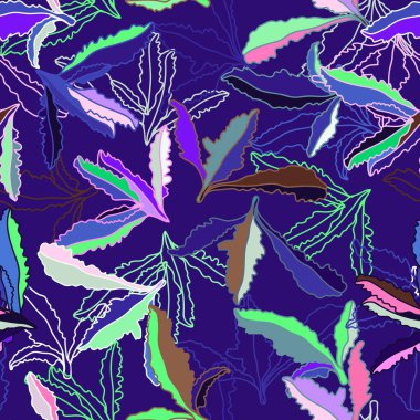 Dekoratif çiçeklerdeki çiçek desenleri. Tatlı kır çiçekleri ve yapraklarla renklendirilmiş dikişsiz arkaplan deseni.