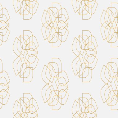 Kusursuz geometrik desen. Beyaz arka planda altın çizgiler. Eşkenar dörtgen ve düğümlü doku. Soyut vektör eps8 illüstrasyonu. Vektör illüstrasyonu