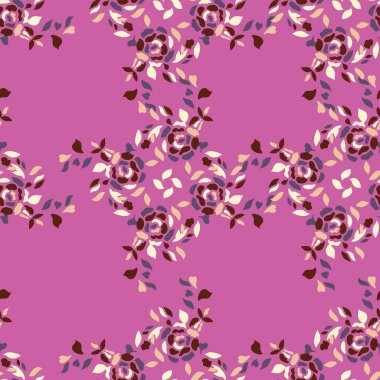 Güzel gülleri olan pürüzsüz bir desen. Vektör illüstrasyonu