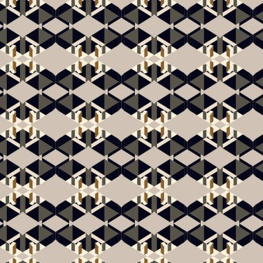 Üç boyutlu geometrik kusursuz desenli sanat tasarımı. Soyut yaratıcı geometrik bileşim. 