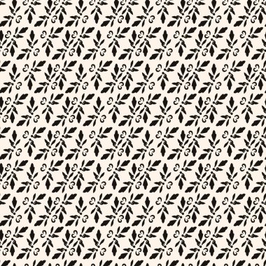 Vektör geometrik çiçek deseni. Geleneksel etnik tarzda süslemesiz doku. Çiçek şekilli soyut monokrom süsü.