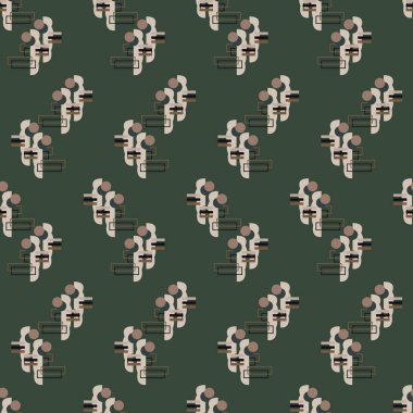 Soyut şekiller geometrik motif temel şablon. Baskı bloğunun her yerinde modern kumaş tasarımı tekstil örnekleri. 