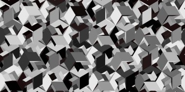 Üç boyutlu kusursuz geometrik desen. siyah ve beyaz küp arkaplan, vektör, resimleme.