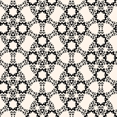 Basit minimalist geometrik kusursuz desen. Küçük çiçek şekilli, soyut monokrom alt yapısı. Dekor için ince tekrar tasarımı, yazdırma.