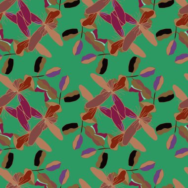 Son moda çiçeksiz desen. 70 'lerin klasik çiçek arkaplan illüstrasyonu. Renkli pastel renkler, harika sanat eserleri, y2k doğa arka planı.