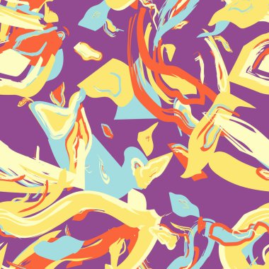 Moda tekstil, grafik, arka plan ve el sanatları için kusursuz desenli fırça darbeleri