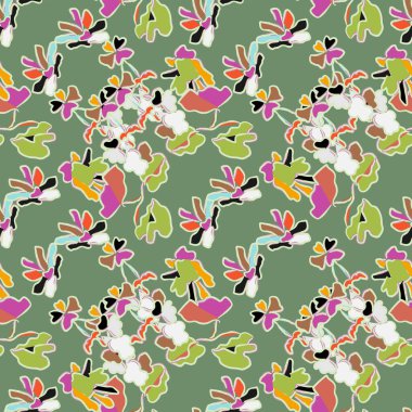 Moda tekstil, grafik, arka plan ve el sanatları için kusursuz desenli fırça darbeleri