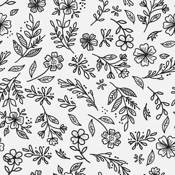 Güzel çiçeksiz desen. Vahşi çayır çiçekleri olan sevimli doğal bir arka plan. Bahar tekstili ve kumaş tasarımı için basit papatya vektör baskısı. 