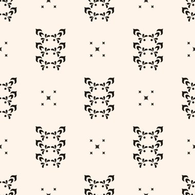 Basit minimalist çiçek deseni. Küçük çiçek şekilli, en az pürüzsüz doku. Soyut siyah-beyaz geometrik arkaplan. Yazdırmak için, paket
