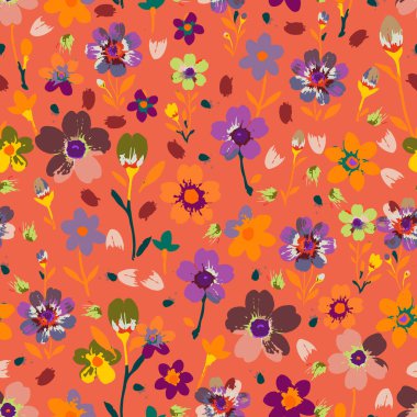 Moda tekstil, grafik, arka plan ve el sanatları için kusursuz desenli fırça darbeleri