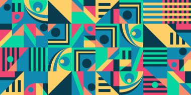 Modern soyut tarzda kusursuz geometrik desen. Vektör illüstrasyonu