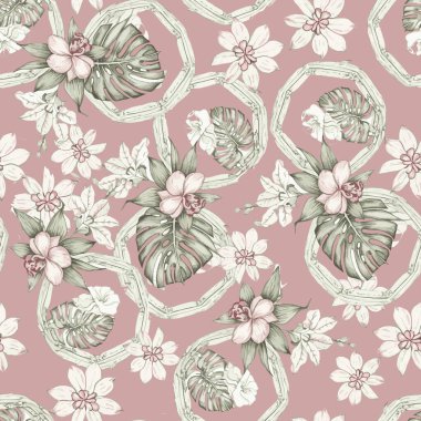 Çiçek tasarımı her yerde soyut ve tekstil fabrikası için büyüleyici. Vektör illüstrasyonu