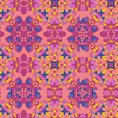 Ditsy özgürlük tarzı kusursuz bir model. Yaz papatya çiçekleri düz modern çizim. Tekstil ve moda tasarımı için çiçek dokusu. Bahar botanik baskısı.