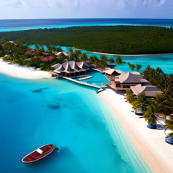Krásná Tropická Pláž Kokosovou Palmou Modrou Oblohou — Stock fotografie