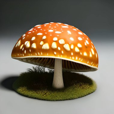 Siyah arkaplan üzerinde mantar - 3d illüstrasyon