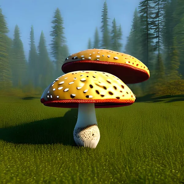 Mantarlı fly agaric ormanda