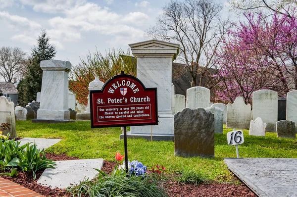 Bem Vindo Saint Peters Church Cemetery Lewes Delaware Eua Lewes — Fotografia de Stock