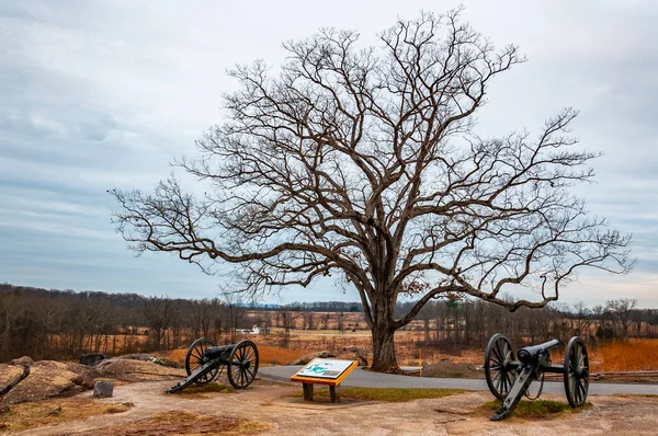 Cold December Afternoon Gettysburg Battlefield Pennsylvania Usa Gettysburg Pennsylvania — Stock Photo, Image