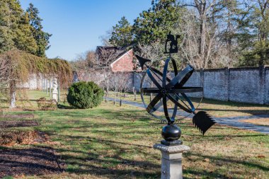 Gardens ve Sundial, Chatham Malikânesi, Fredericksburg Virginia ABD, Fredericksburg, Virginia