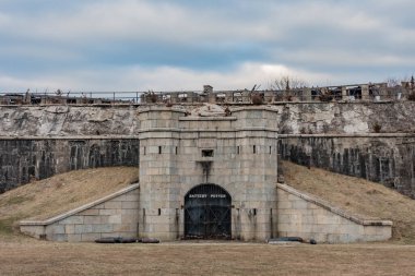 Historic Battery Potter on a Cold Winter Day, Fort Hancock NJ USA, Fort Hancock, New Jersey