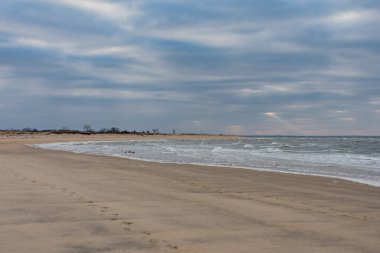 A Winter Afternoon Walk on North Beach, Sandy Hook NJ USA, Middletown Township, New Jersey