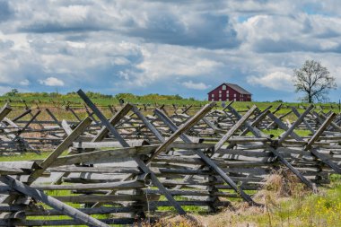 Gettysburg Savaş Alanındaki Split Demiryolu Çitleri, Pennsylvania ABD
