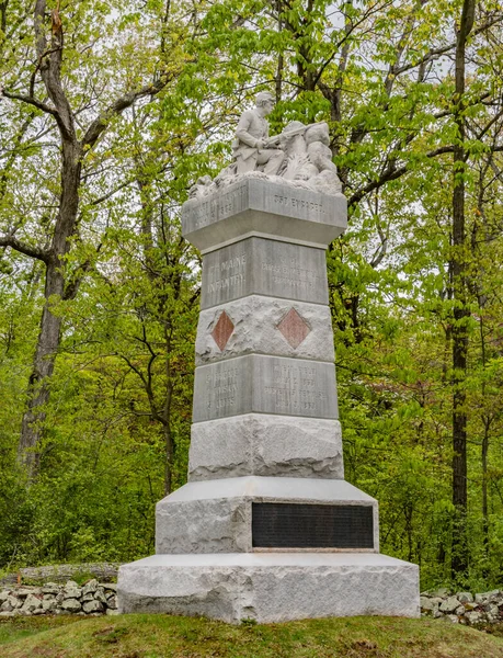 게티즈버그 필드에 제17 기념비 — 스톡 사진