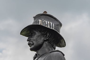 Birds Nest on Monument to General John Gibbon, Gettysburg PA USA