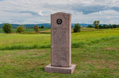 Teksas Eyaleti Anıtı Bir Yaz Öğleden Sonra, Antietam Ulusal Savaş Alanı, Maryland ABD
