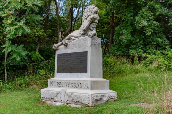 제15 매사추세츠 기념물 Antietam National Battlefield 메릴랜드 — 스톡 사진