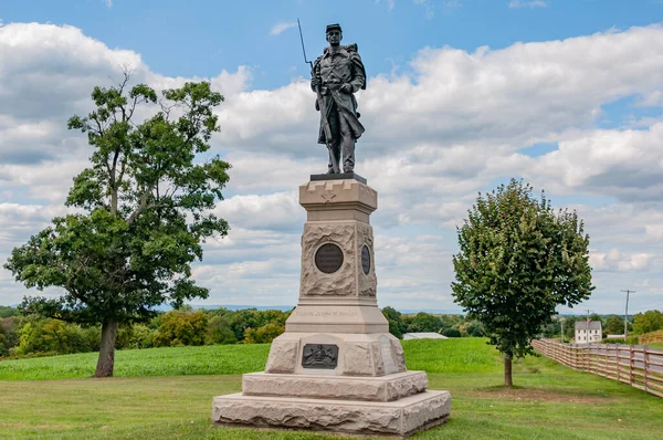 124º Regimiento Infantería Voluntaria Pensilvania Monumento Antietam National Battlefield Maryland — Foto de Stock