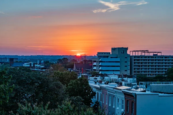 Sommarsolnedgång Från Federal Hill Baltimore Maryland Usa — Stockfoto